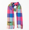 Extra Fine Merino Scarf - Bright Rainbow Mix Small Block Check
