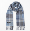 Extra Fine Merino Scarf - Grey Blue Check