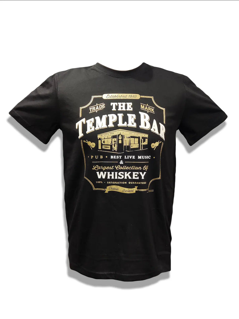 The Temple Bar Whiskey Stamp T-Shirt Black